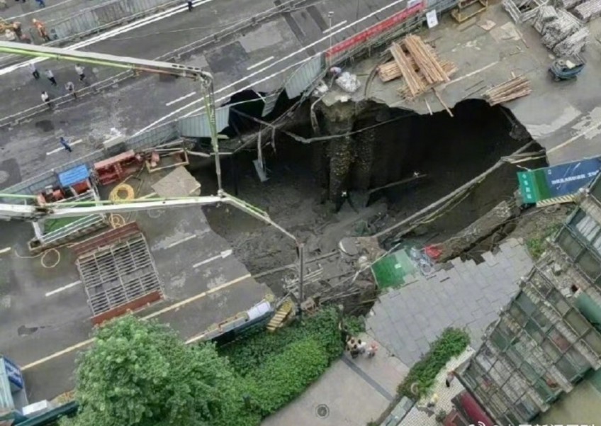 Construction Site Collapse Creates Massive Sinkhole in Chengdu